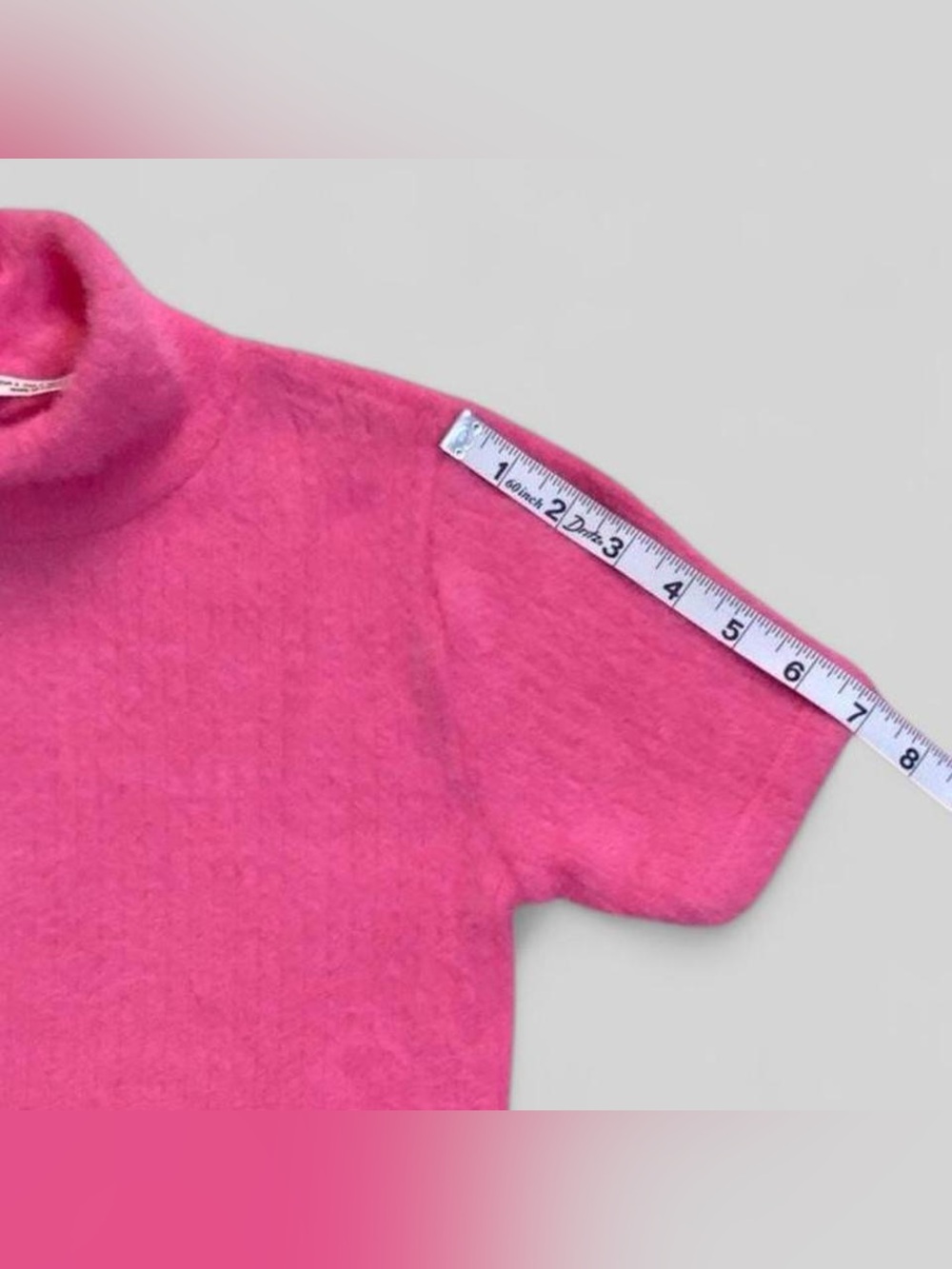 Zara Pink Eyelash Knit Mock Neck Sweater Fuzzy Girly Top - Picture 6 of 8